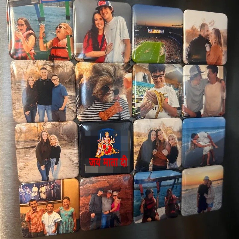 Personalized Square Waterproof & Unbreakable Fridge Magnet (Pack of 2) - Image 3