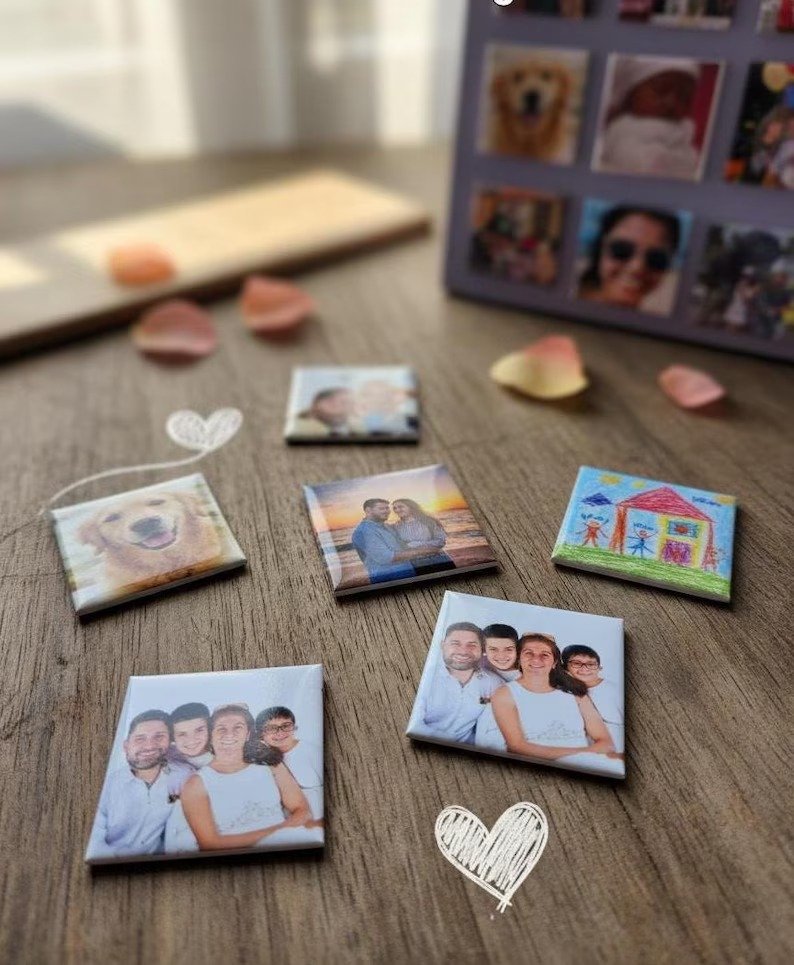 Personalized Square Waterproof & Unbreakable Fridge Magnet (Pack of 2) - Image 2