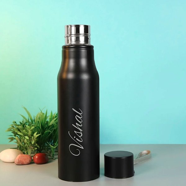 Personalized Steel Black Bottle