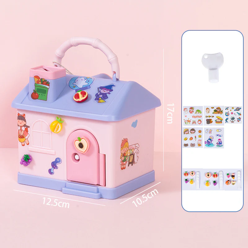 Cute House Piggy Bank with DIY stickers - Image 6