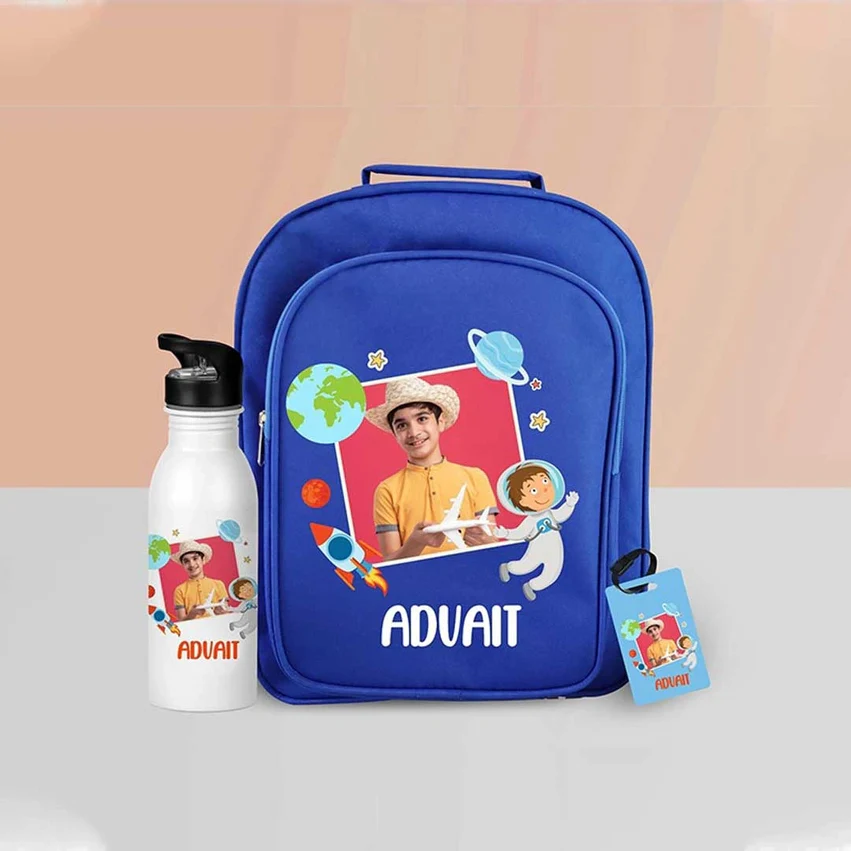 Personalized Stainless Steel School Bottle 750ml with Straw & FREE Bag Tag - Image 3