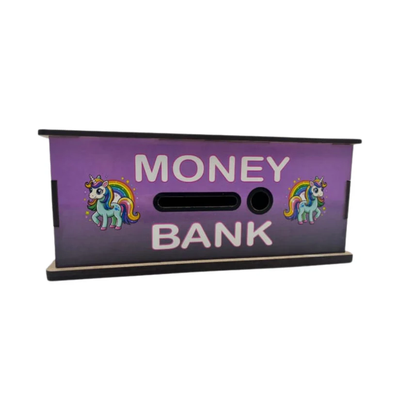 Wooden Unicorn Piggy Bank/Money Box 1,00,000 Goal Tracker - Image 4