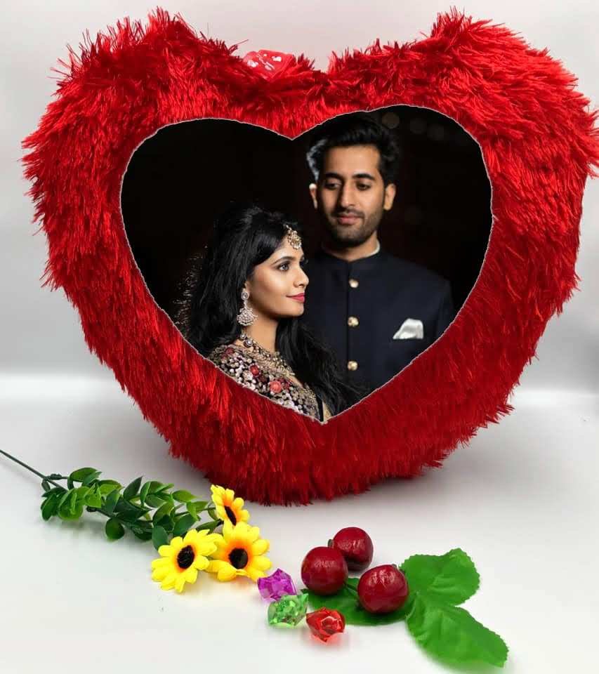 Personalized Fur Cushion – Heart & Square Shape with Photo, Message & Free Keychain - Image 9