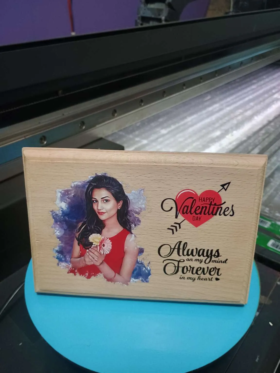 Personalized Wooden Photo Frame – Color Print with Custom Message or Name - Image 4