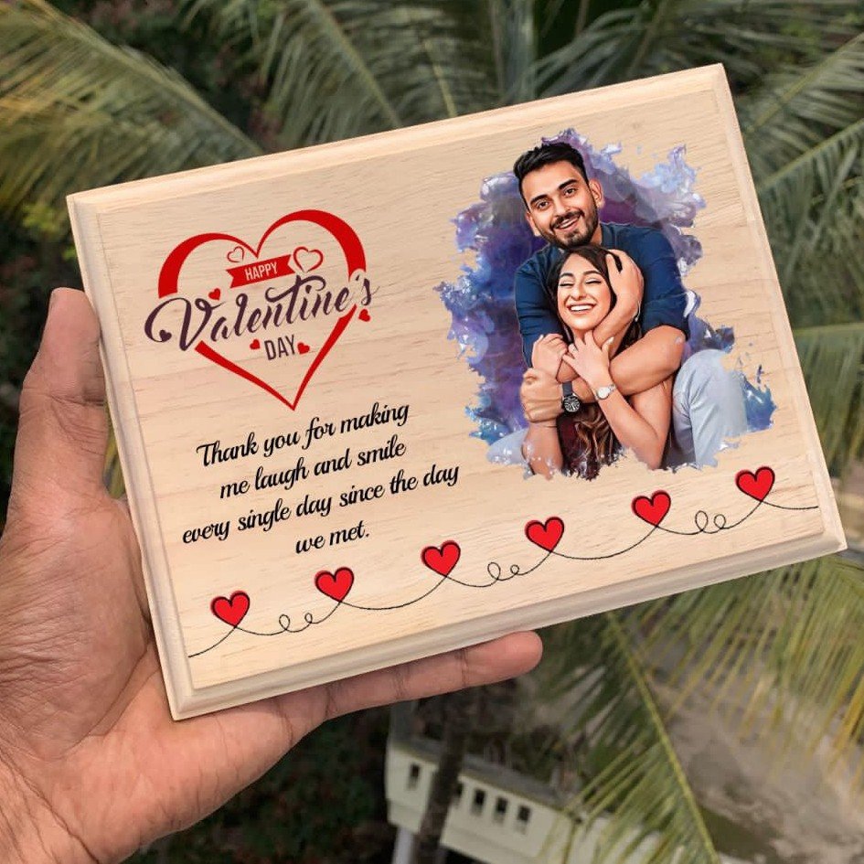 Personalized Wooden Photo Frame – Color Print with Custom Message or Name - Image 3